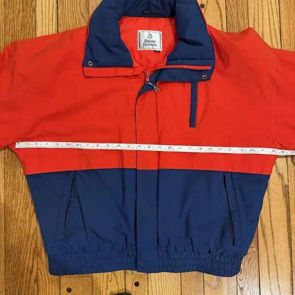 Vintage Alpine Designs Gore-Tex Jacket Mens Medium Red Blue Ski Coat Retro 90s - Picture 6 of 14